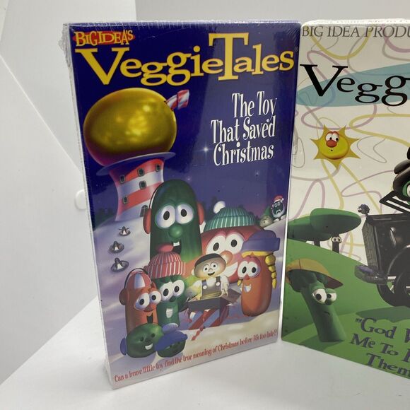 VeggieTales God Wants Me To Forgive Them VHS Video Tape Neon Green NEW Sealed +2 - Picture 2 of 9